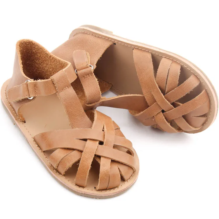 Wholesale Summer Strap Genuine Leather Kids Children Boys Girls Sandals