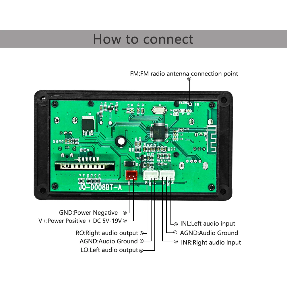 MP3 Decoder Board FM Radio USB Kit APE BT Wireless Audio Speaker MP3 Player Module With Volume Knob LCD Screen Display