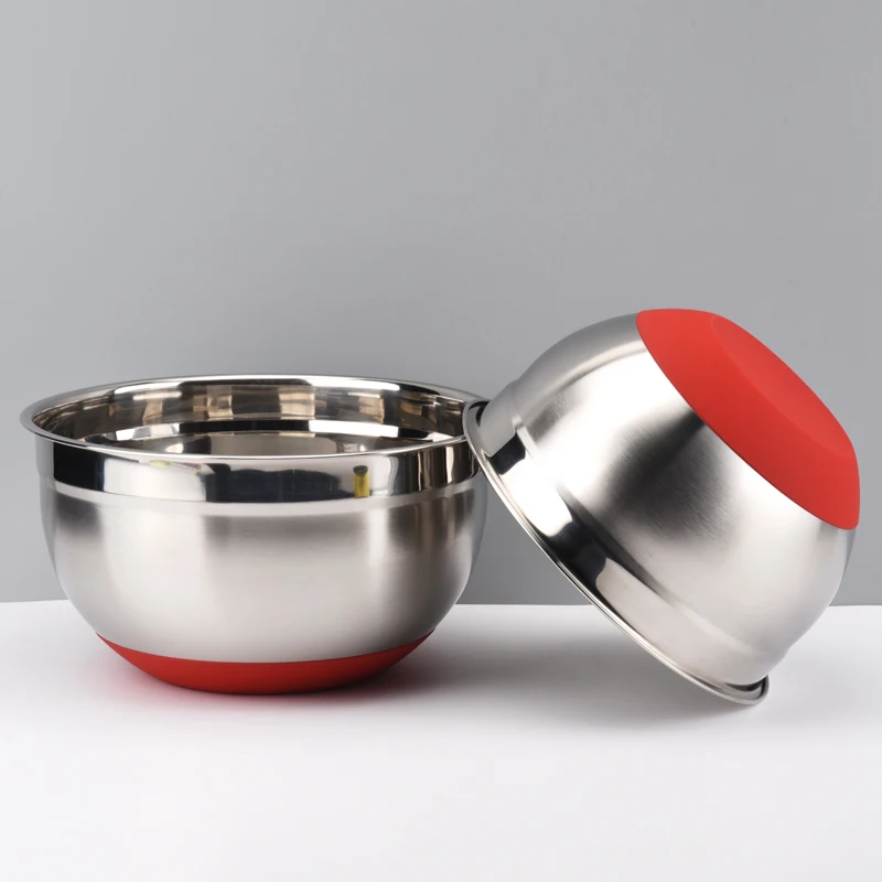 OEM Kitchen Tools Stainless Steel Mixing Bowl Food Grade Baking Tools Egg Bowl Salad Bowl Pack of 2