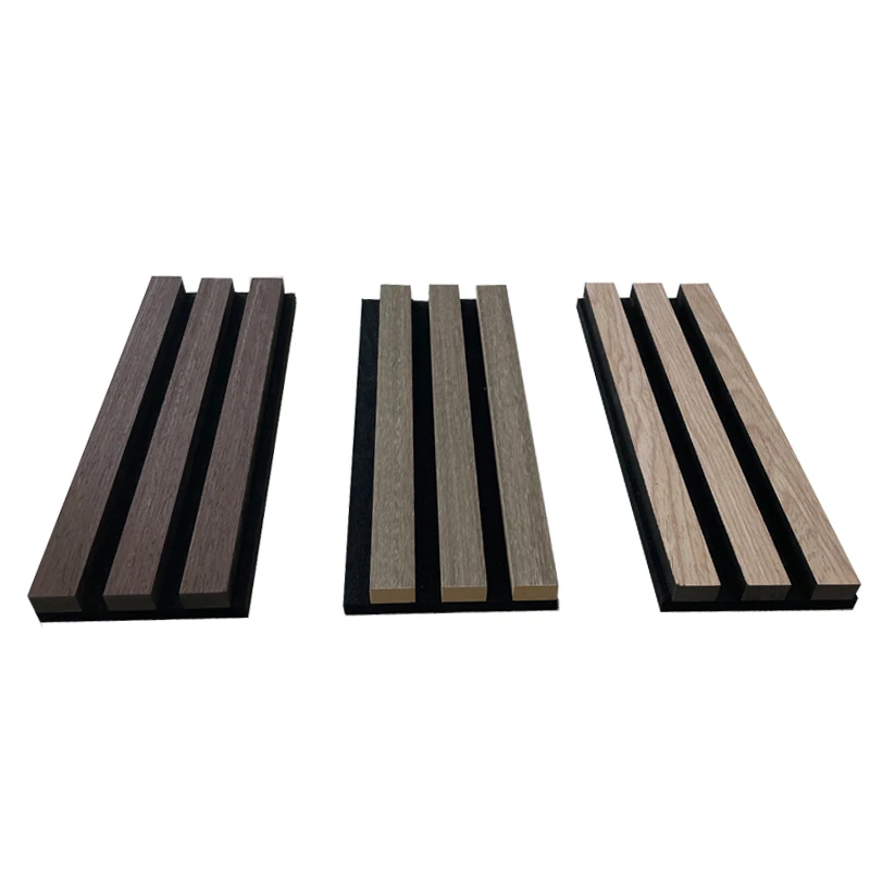 Sound Absorption Construction Decoration Material Polyester Fiber Slat Wood Veneer Acoustic Panel