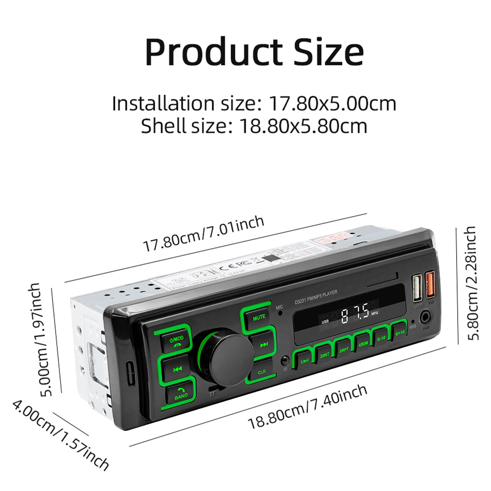 Wholesale 1 Din In-Dash Car MP3 Player Radio Stereo USB Charging Mobile APP Location Voice Assistant Car Charger Included