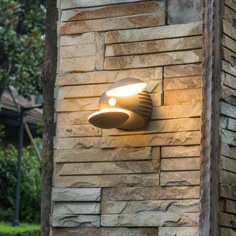 Hanging outdoor IP54 waterproof LED wall lamp ball split decoration two luminous pieces with human infrared sensing