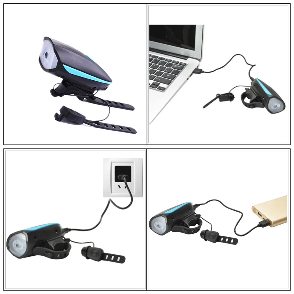 Bike Light USB Rechargeable Waterproof Bike Headlight  Mountain Bike Lights Cycling Light Flashlight