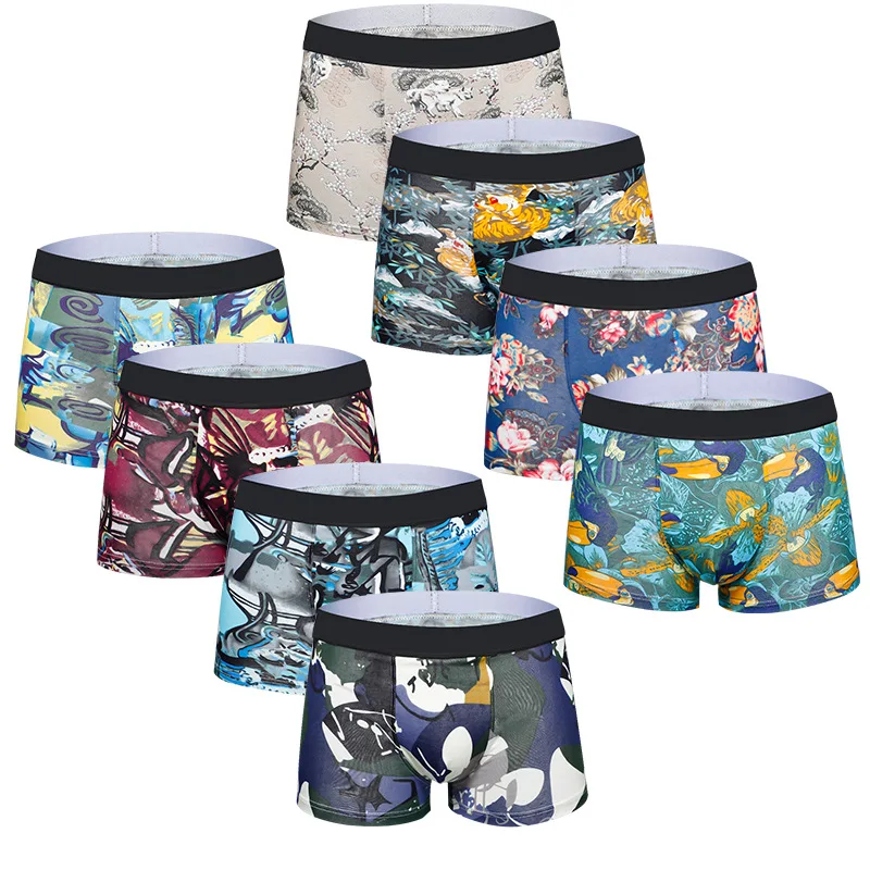 Plain Color Brief Boxer Cotton Custom Mens Underwear Trunks