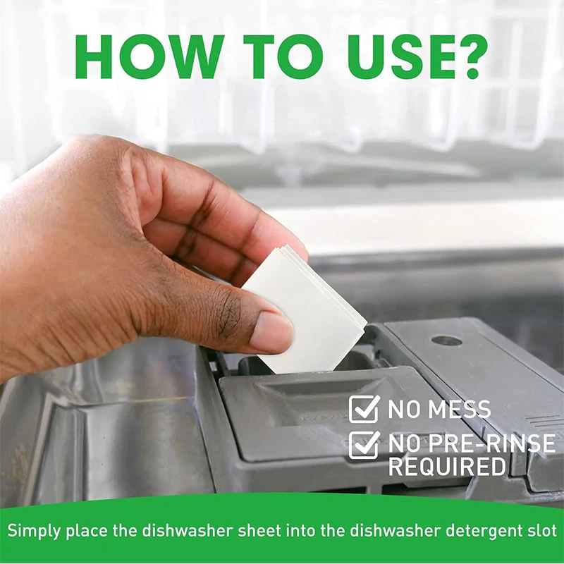 Eco Friendly Fragrance Free Natural Plant Based Dishwasher Detergent Sheets With Enzyme