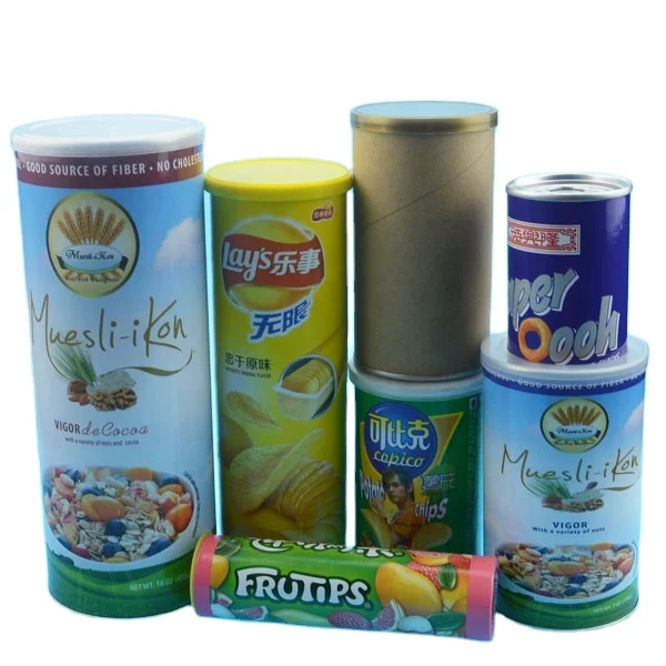 Food Grade Paper Tube Packaging Biodegradable Protein Collagen Nutrition Powder Cardboard Container Kraft Paper Aluminum Foil