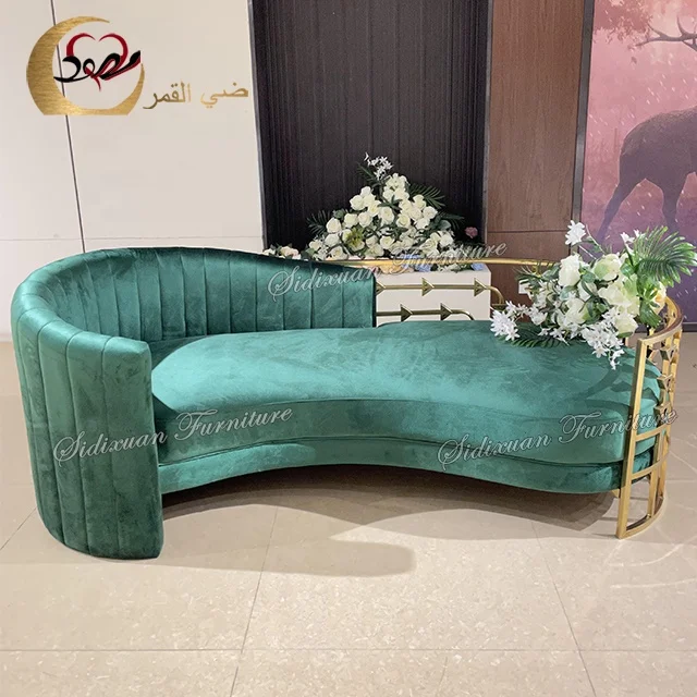 Nordic design sofa set European stainless steel emerald velvet sofas