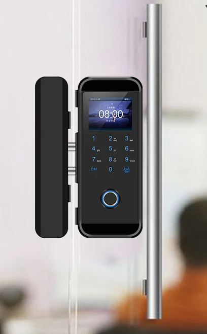 
Intelligent Keyless Digital Smart Glass Door Lock in Biometrics Fingerprint Password Card 