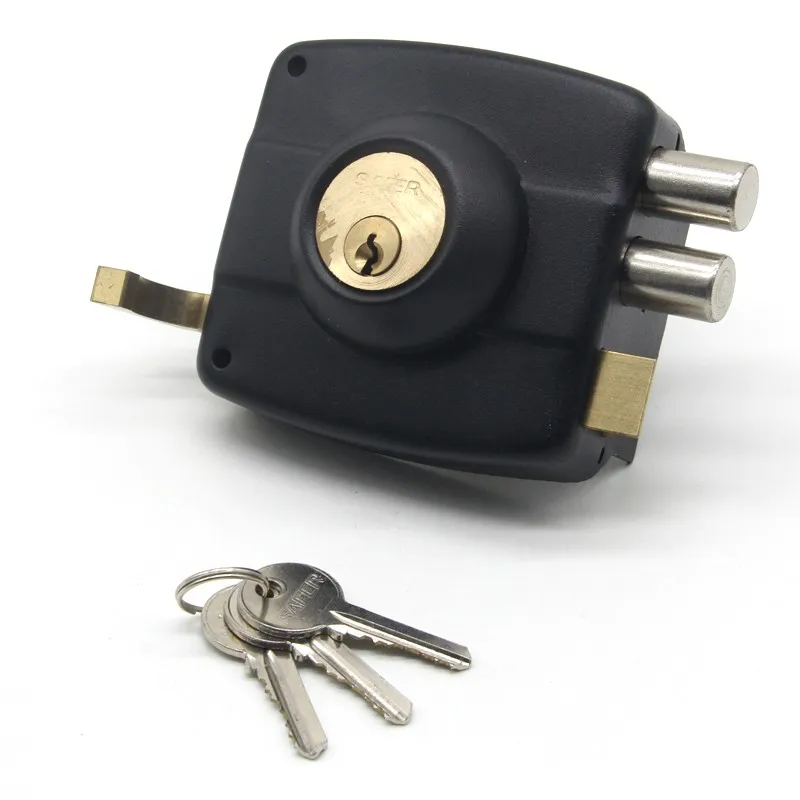 
Chile peru travez model cerradura de soberponer brass black painted chapa door rim lock 