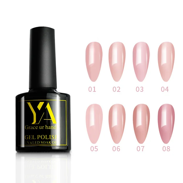 Soak Off 8pcs Gel Nail Polish Set Natural Nude Pink Colors LED Nail Gel Manicure Kit DIY Home Salon