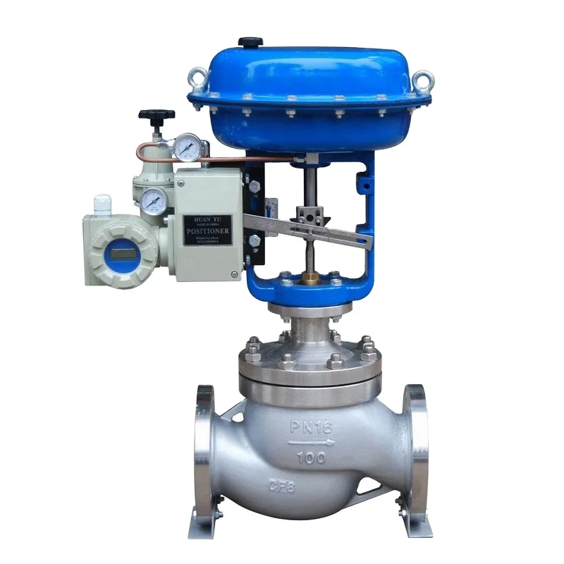 Globe single seat pneumatic steam control valve with electro-pneumatic positioner