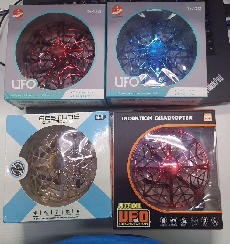  Amazon Hot Sale Hand Operated Mini USB Rechargeable Drone Toy Indrared Induction LED Light UFO Flying
