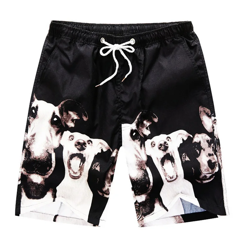 
Hot Sale Fancy Pattern Print Beach Shorts Elastic Mid Waist Swimming Short Pants 