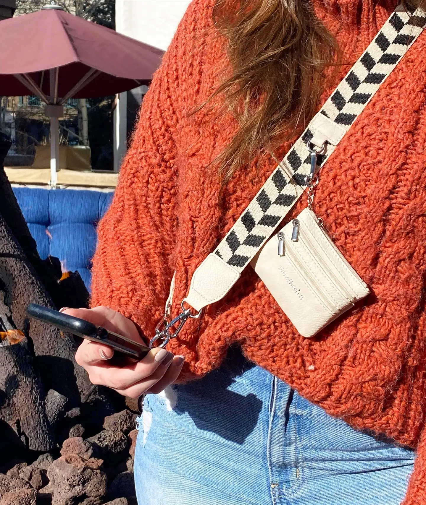 Custom Logo Adjustable Replacement Belt Phone Bag Strap Crossbody with Zipper Pouch Wallet