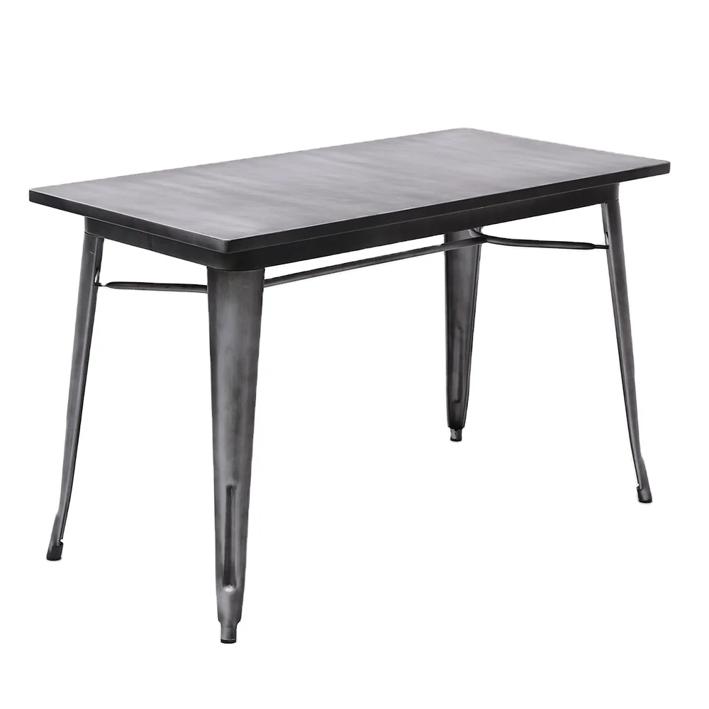 Wholesale price Rectangular table industrial style retro iron table metal mesh dinner table