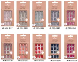 24pcs Packaging Press on Nail Wholesale Fake Nails Pure Color