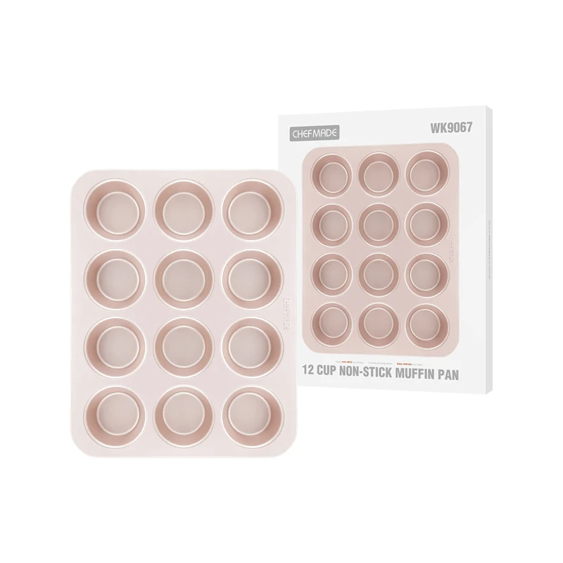 Антипригарная, безопасная для микроволновой печи, 12 чашек, металлическая форма для выпечки кексов, сковорода для маффинов