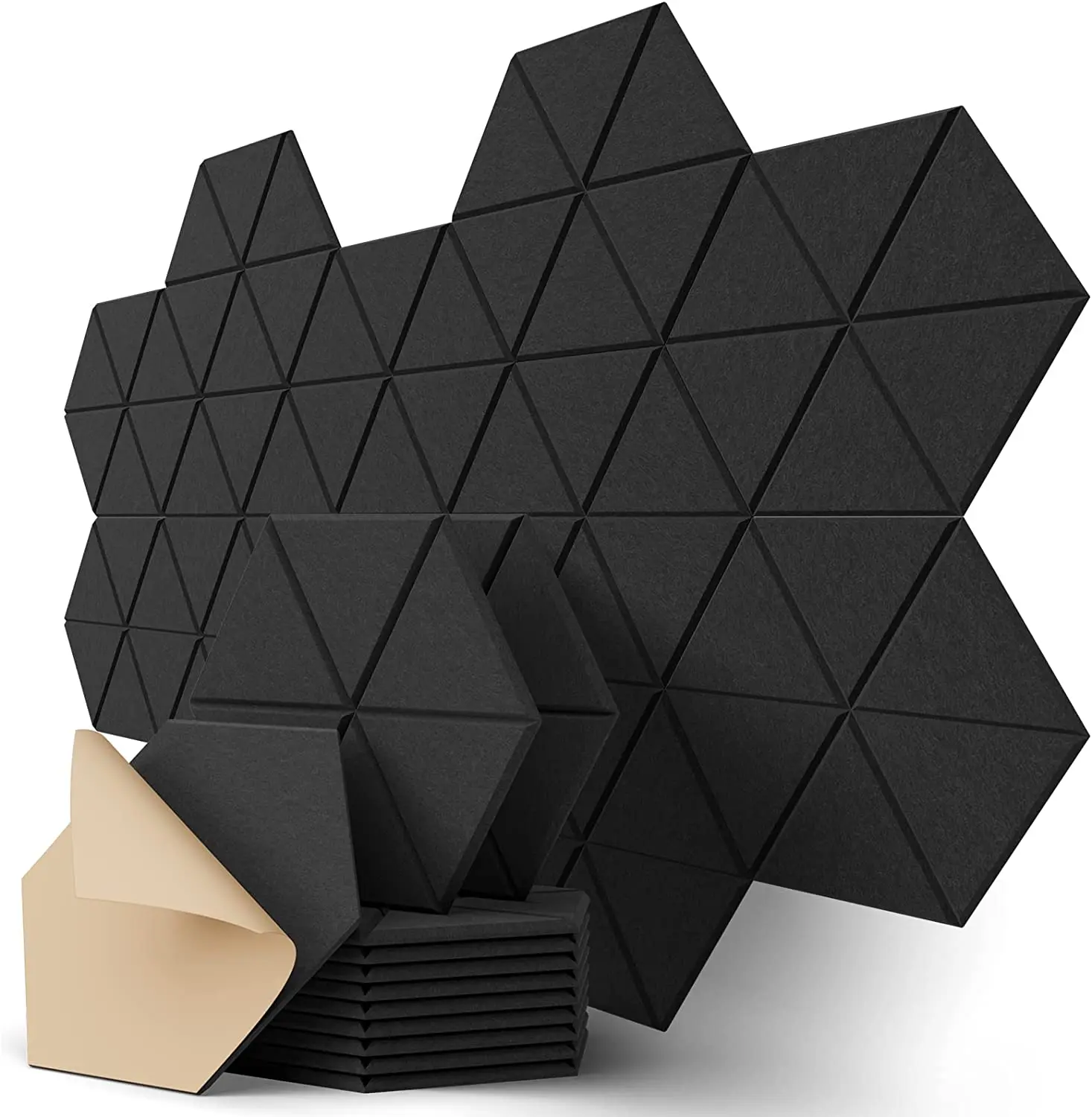 Sound-proof acoustic panels, decorative sound-proof wall panels, sound-absorbing tiles for home and office, white