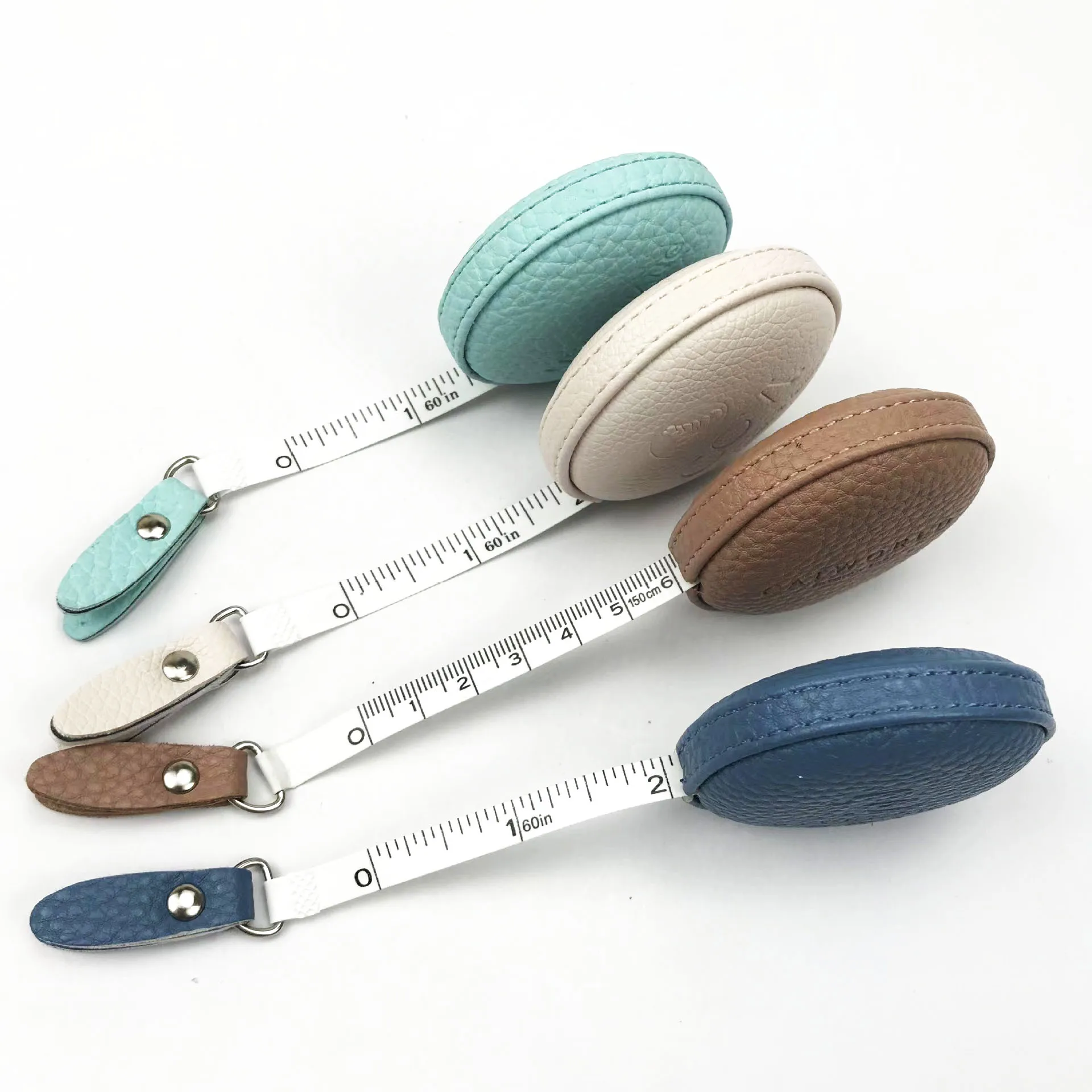 60 Inch 1 5 Meter Leather Measuring Tape Retractable Body Measuring Tape Round Mini Measuring Tape Customized LOGO