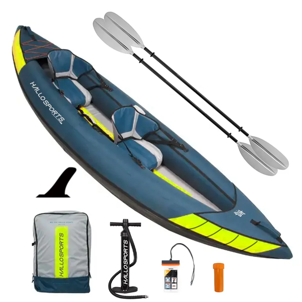 Hallosports K004 verified inflatable double canoe boat kayak
