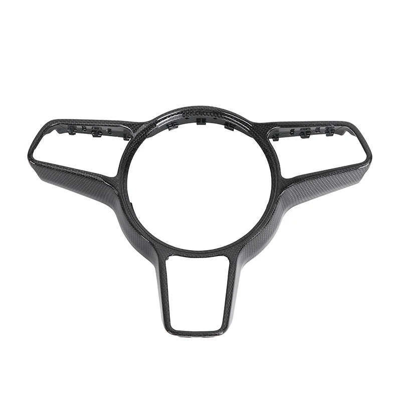 Glossy Carbon Fiber Steering Wheel Trim Middle Cover for Porsche 991 991.2 Gt3 911 992 987 Cayenne 958 Boxster 718 Cayman Macan