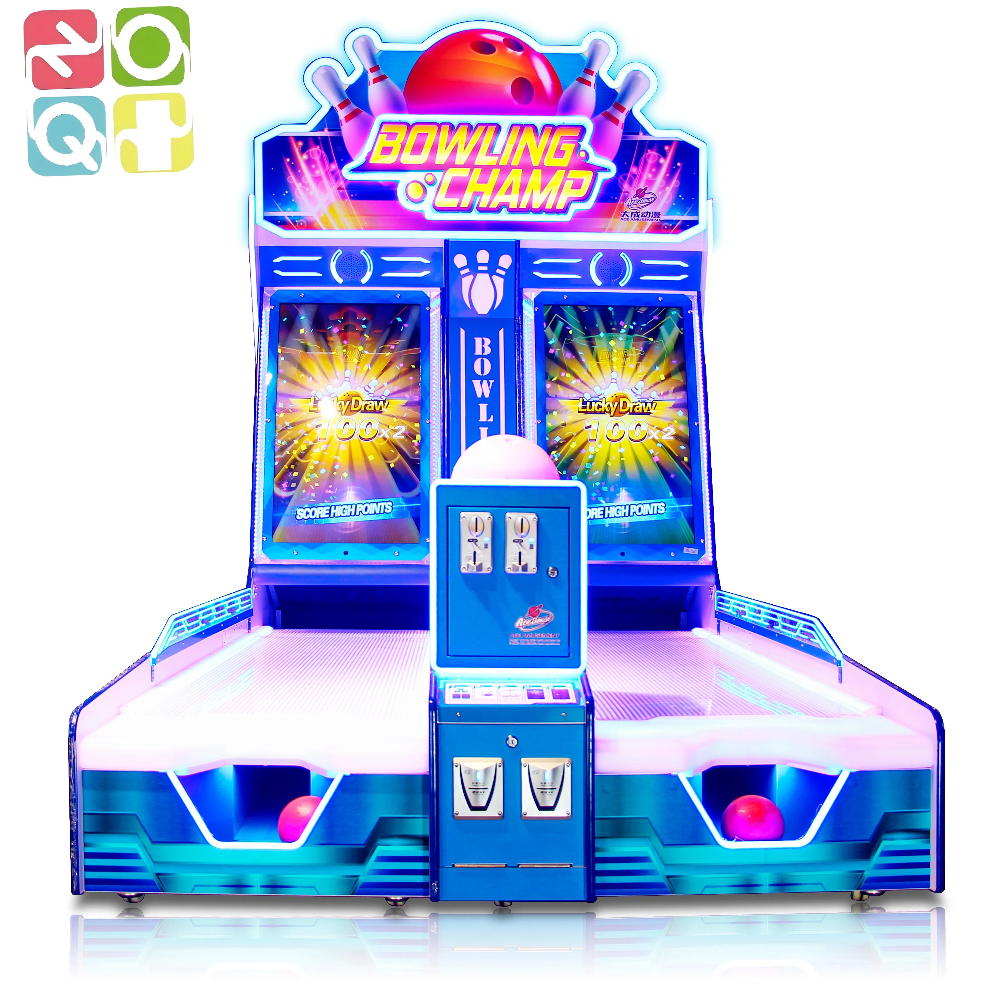 Double Players Forest Bowling with Shining LED Lights 2 Lanes bowling Redemption Electronic Arcade bowling