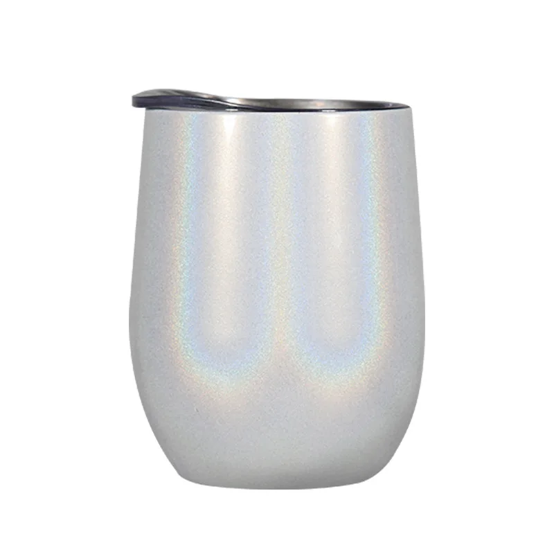 Feiyou custom 12 oz coffee  Double Wall glitter 304 stainless steel  Vacuum Insulated mug  Stemless unicorn tumbler