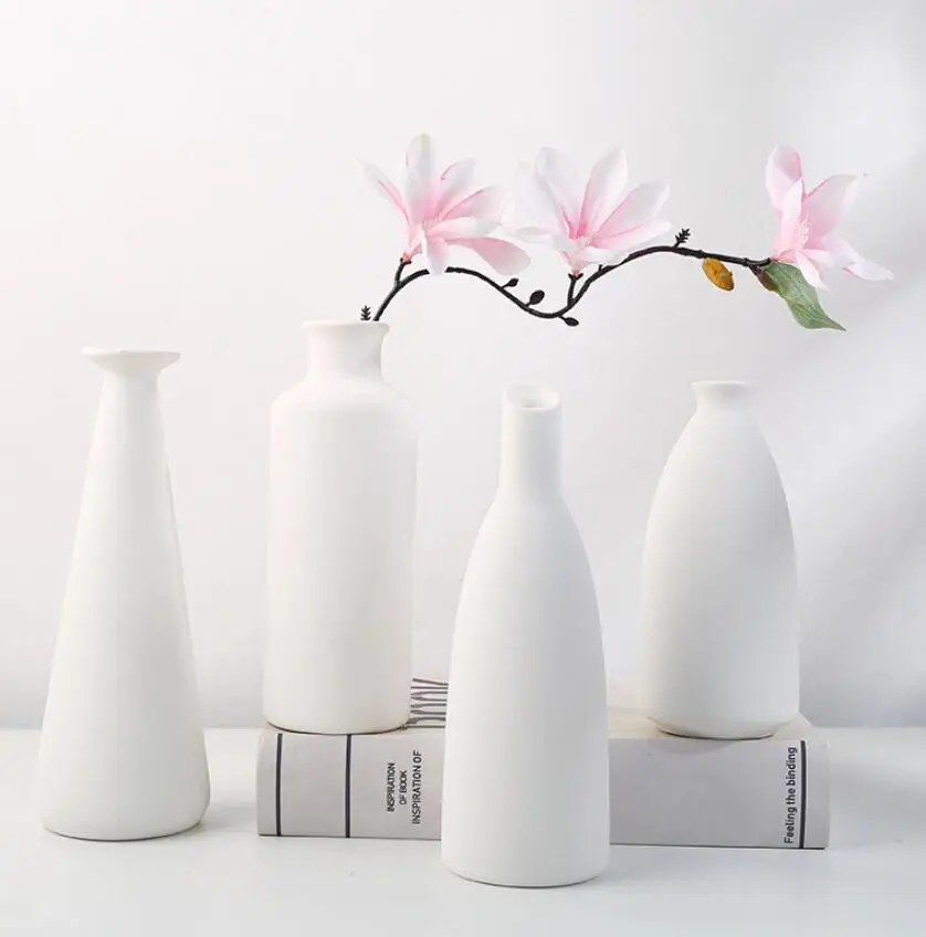2023 best selling nordic minimalist home decor white plain table ceramic vase