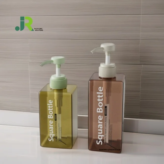 Hand Sanitizers 250ml 450ml 650ml Multi-Color PETG Square Plastic Bottle for Body Lotion Shampoo Shower Gel Replacement