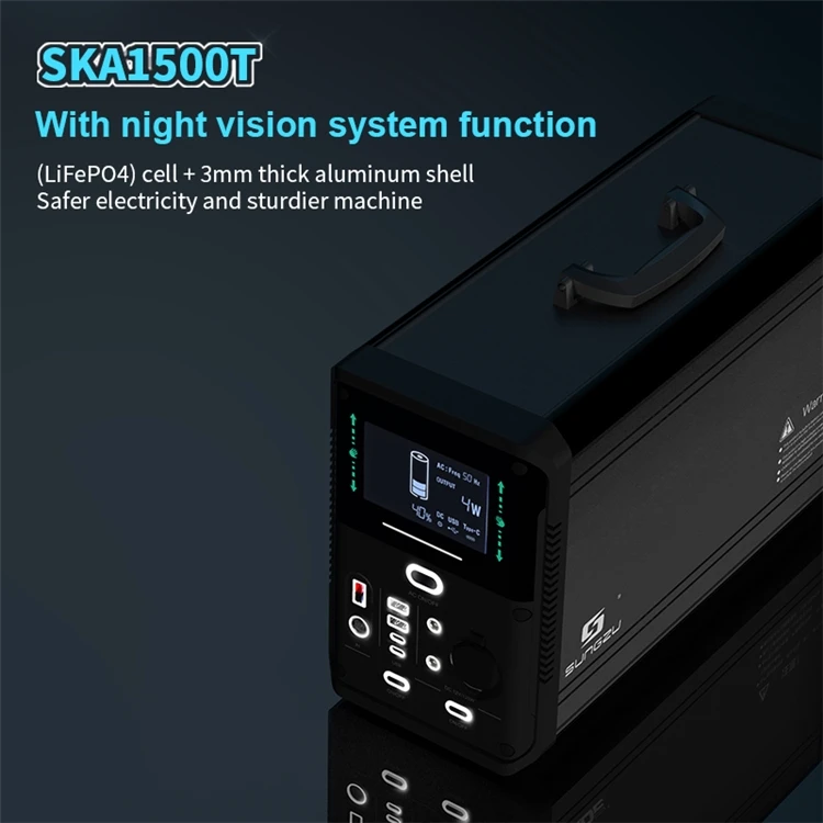 Solar Powered Generator 1500W LiFePO4 Home Solar Energy System Battery Portable Power Station For Europe