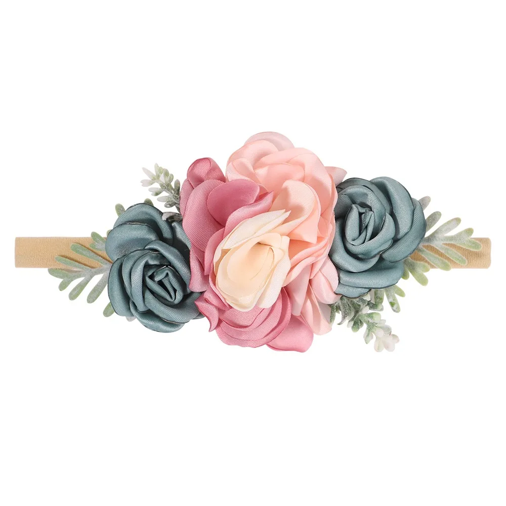 Baby Girl Nylon Headbands Infant Flower Elastic Hair Band Bows Wraps For Newborn Toddler Hair Accessories