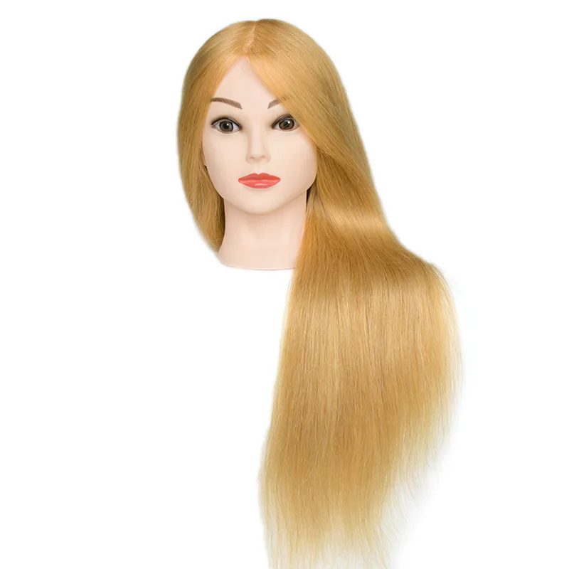 
24 inch Honey Blonde light colors cosmetology mannequins 100% Real Human Hair salon Practice Hairdresser Training Mannequin Head 