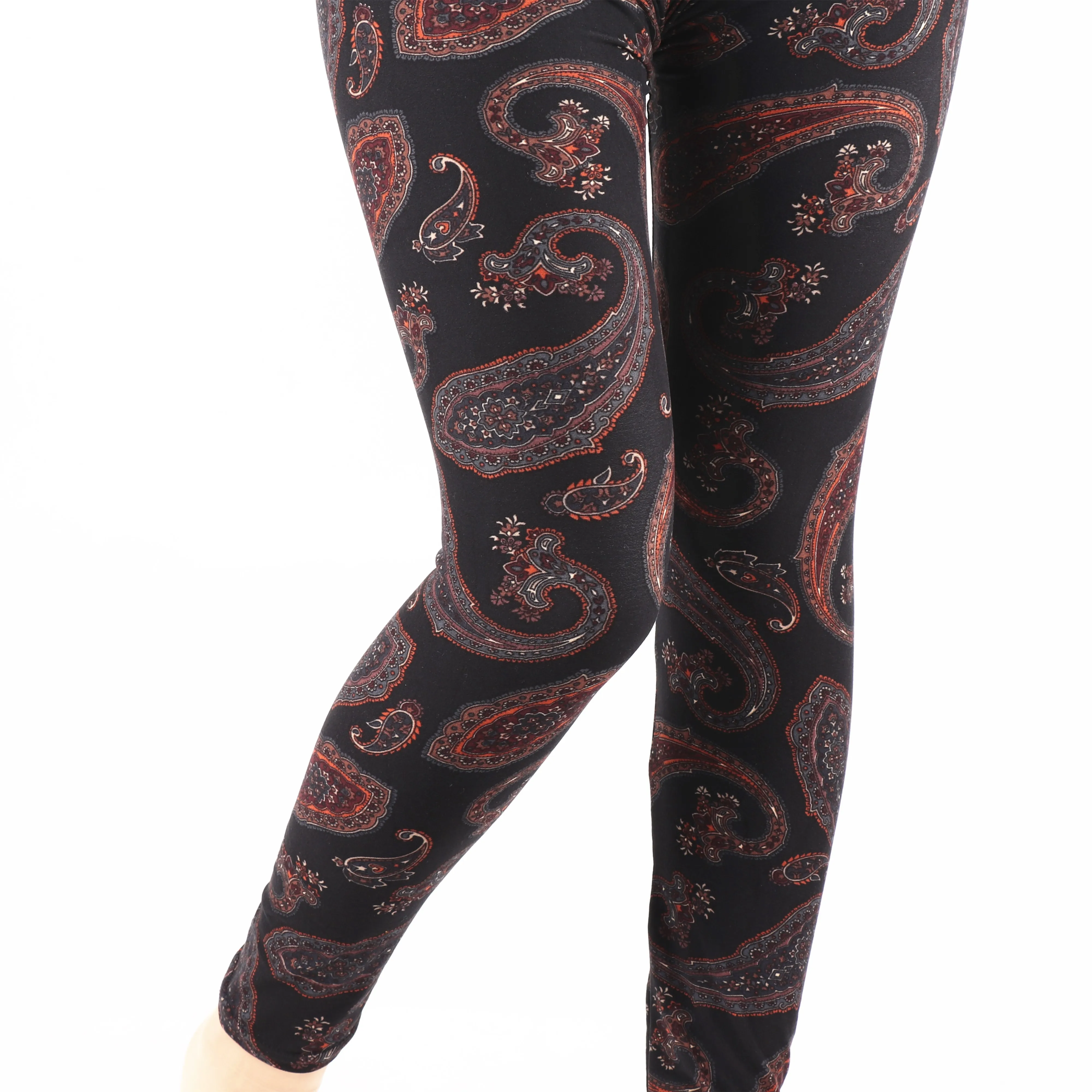 Новое поступление, индивидуальные ярлыки с высокой талией, Супермягкие женские Леггинсы для йоги с пейсли высокими и изогнутыми ремешками, оптовая продажа