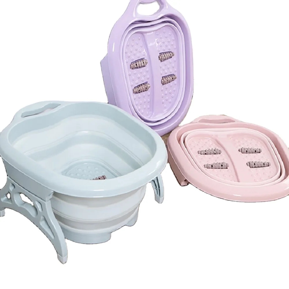 New portable foot bath for home travel massage roll folding foot bath