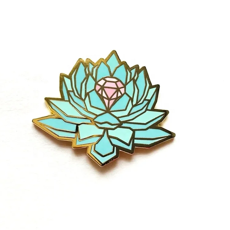 Металлические поделки золотое покрытие индивидуальный дизайн любовь жесткая Эмаль Цветок Булавка