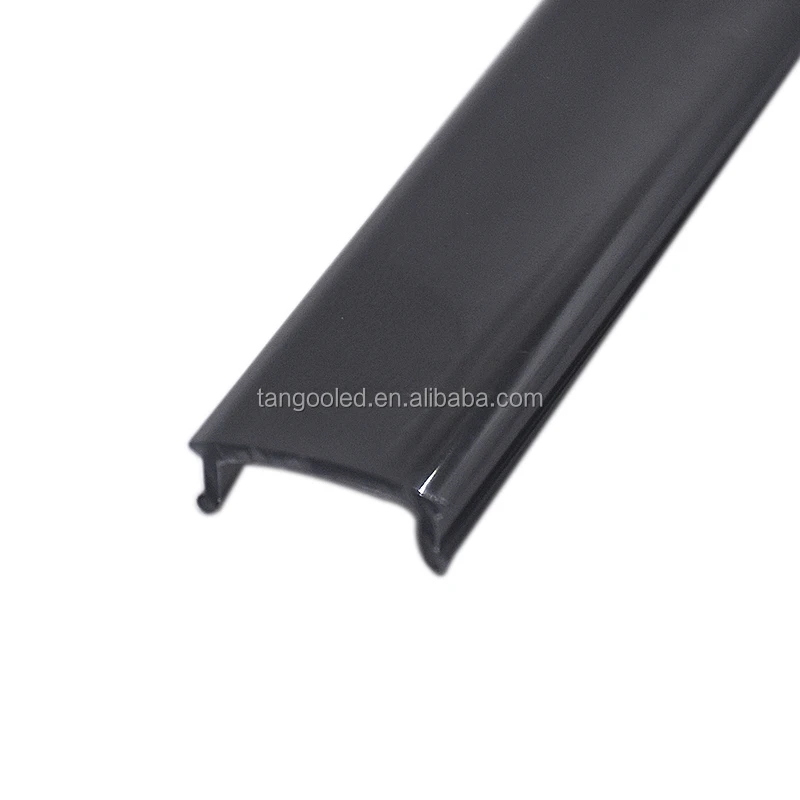 Black plastic PC diffuser cover for led strip light high light transmittance small linear lampshade of aluminum led profile