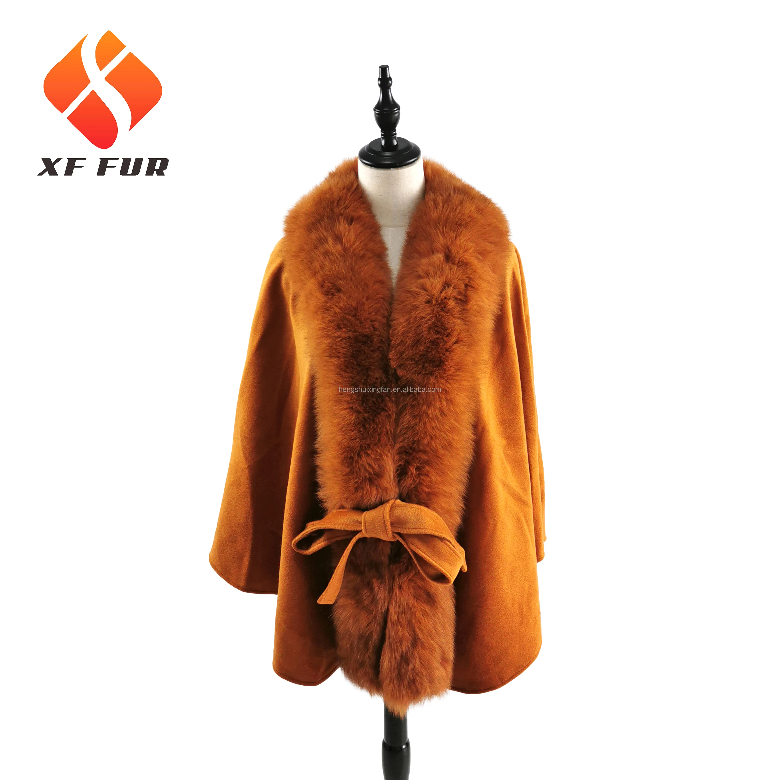 
2019 Winter Warm Fashion Women fox Fur Cape 