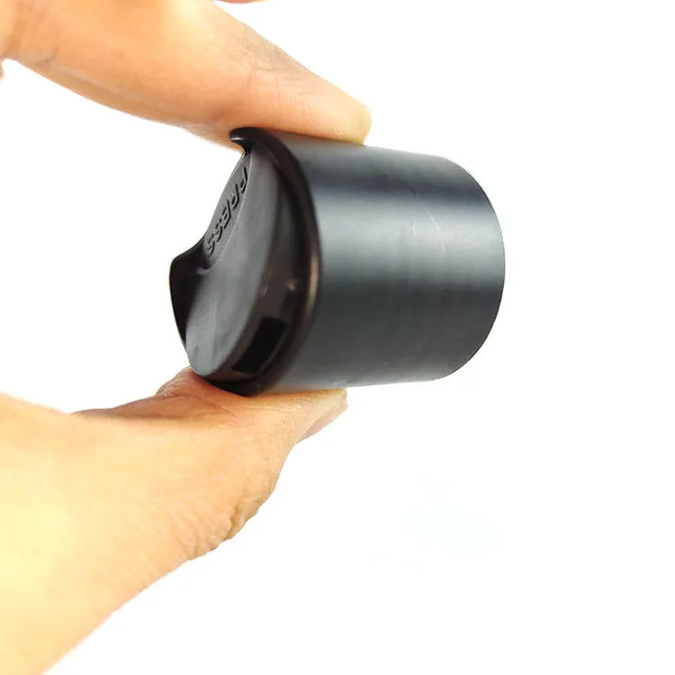 24mm 28mm smooth closure matte black PP plastic press disc top cap screw caps lids for pet bottle