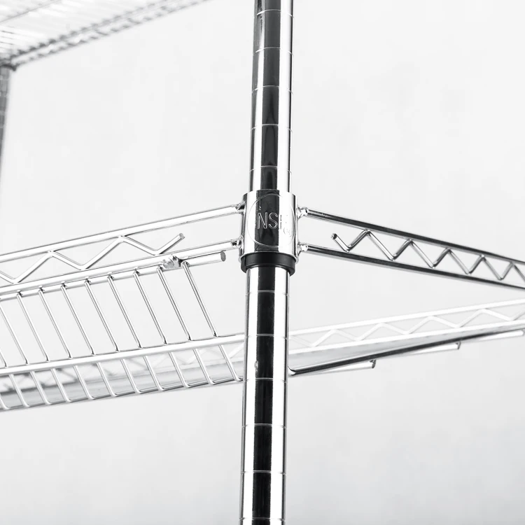 NSF Approved 4 Wheels Easy Moving Slanted Basket Rack Wire Shelving shelf customized design for sale