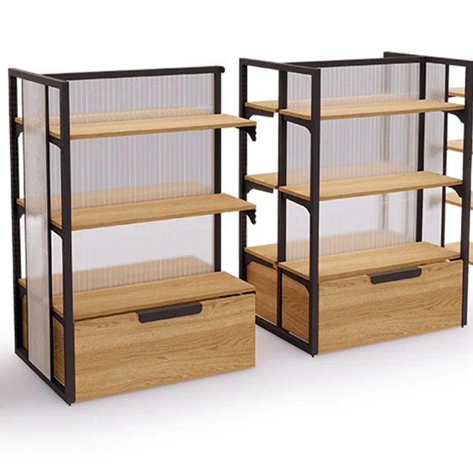 Miniso Wood Supermarket Shelves Display Retail Display Stand Hot Sale Dollar Stationary Convenience Store Shelving Wall Steel