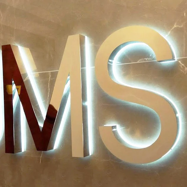 Manufacturer Custom 3D Backlit Acrylic Letter Lights Signage Company logo name led illuminated sign