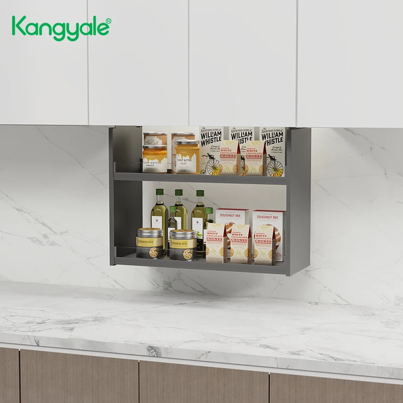 Modern Smart Kitchen Wall Cabinet Lift System Vertical Lifting Basket Touch Electric Lifting Basket