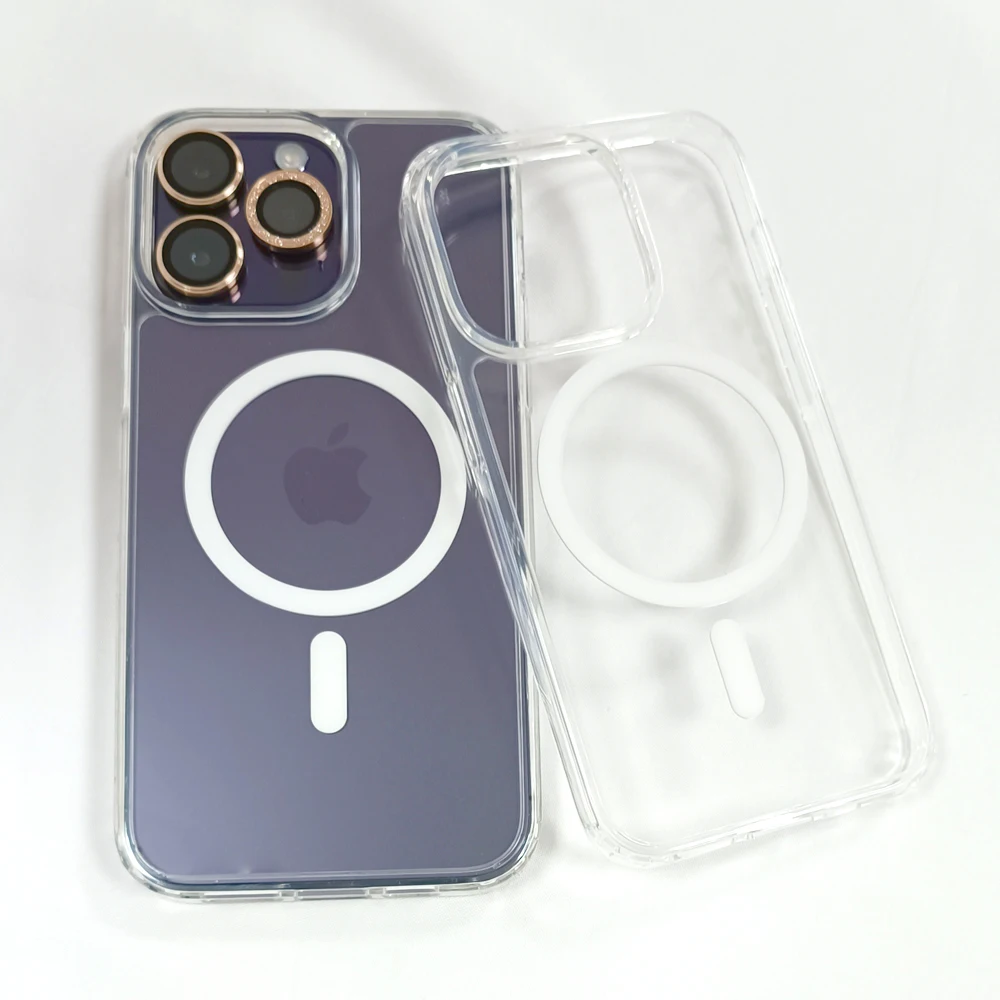 TPU Clear Magnetic Phone Case For MagSafe Wireless Charging For iPhone 13 14 Transparent Case Covers