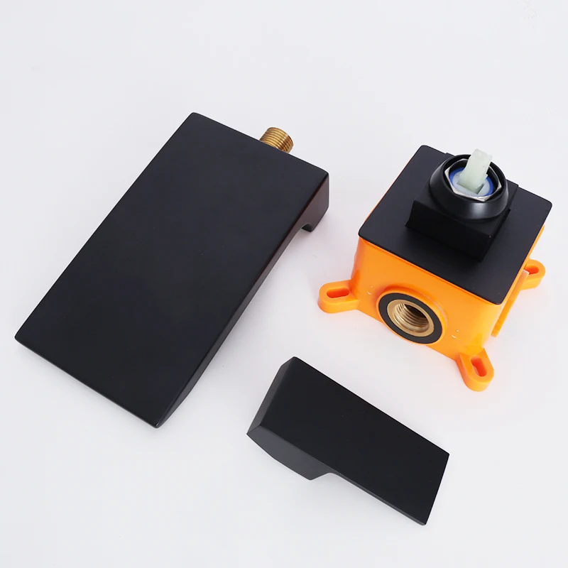 Hot Cold Waterfall Cascade Brass Mixer Tap Single Handle Brushed One Handle Brass Wash Basin Faucet for Bathroom Sink