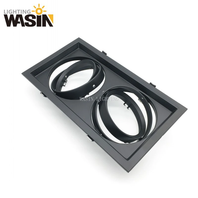 Embeeded Square Grille Light Fittings GU10 MR16 GU5.3 Bulb Lampshade LED Downlight Housing