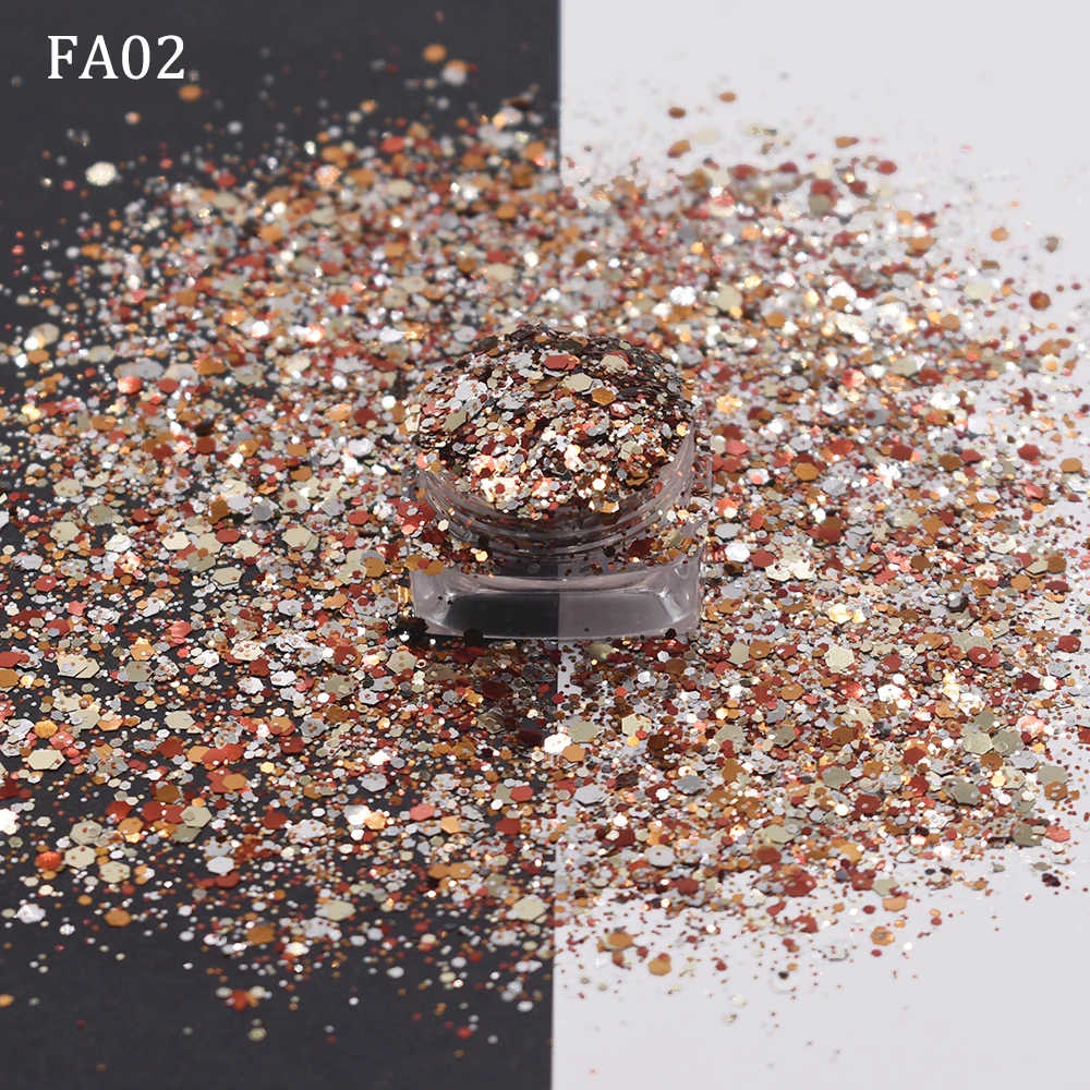 Christmas Decoration Glitter Wholesale Leaves Shape Chunky Mix Polyester Glitter For Resin Crafts