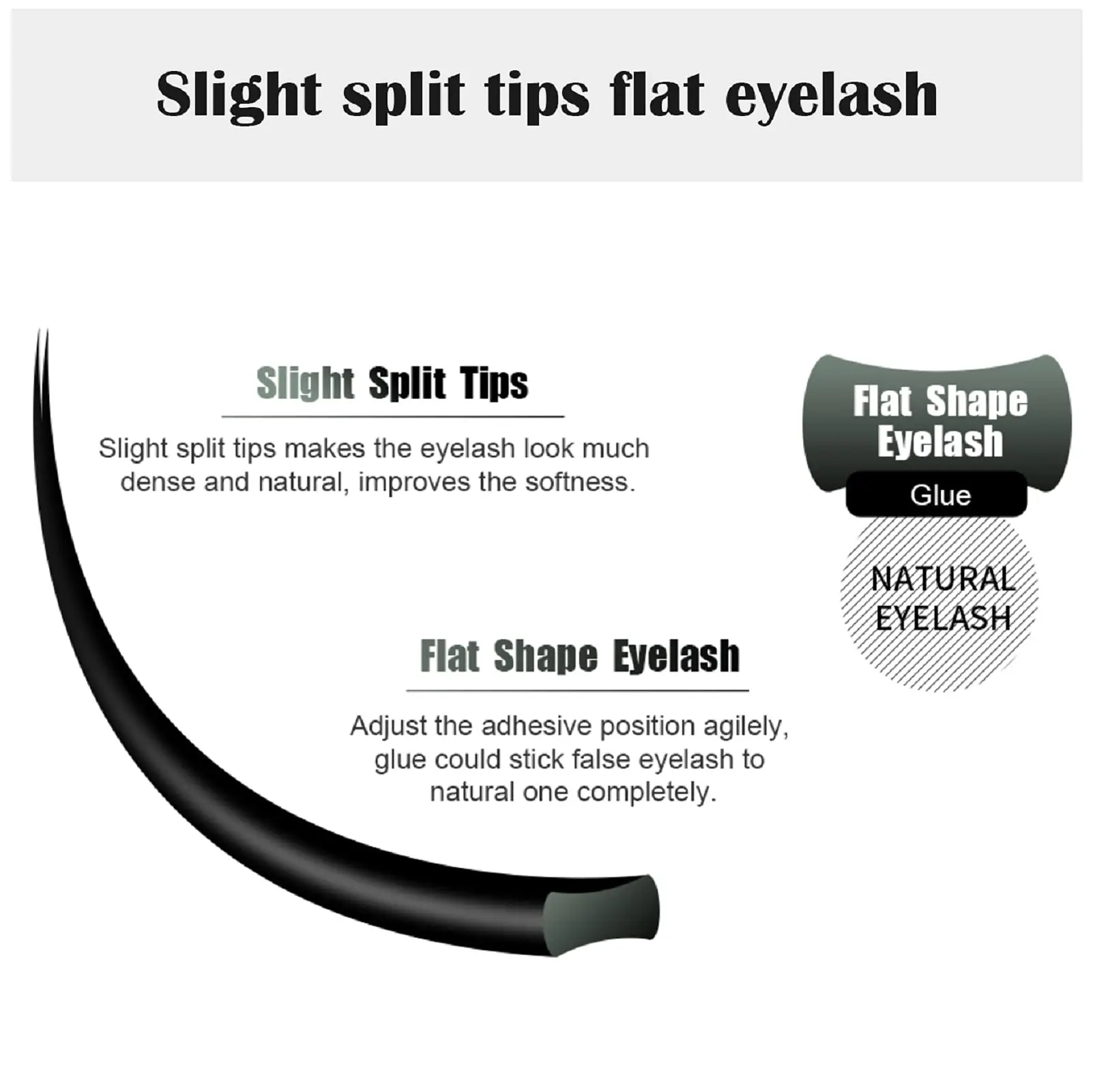 pbt Fiber for Ellipse Eyelash Extensions Flat Split Tips Individual Lashes Matte Black Faux Mink Lash Supplies