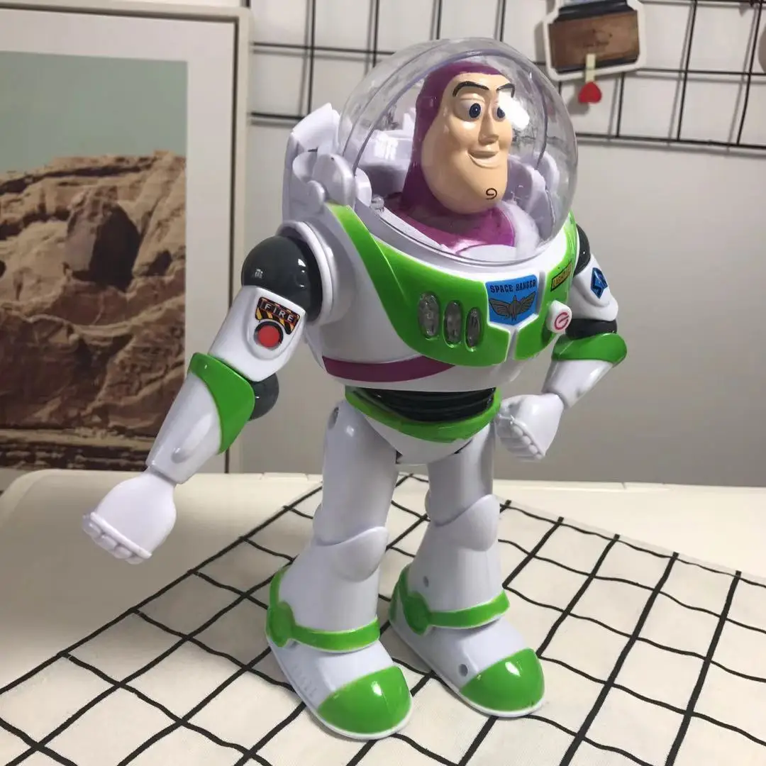 LINDA  hot sale cartoon Toy Story character toy Buzz talking action figure with light
