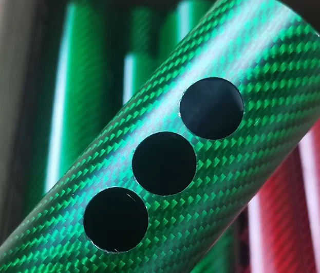 Oem lightweight heat resistance carbon fibre pipe tube cnc cutting tubes cnc carbon fiber tubes connector with customized holes