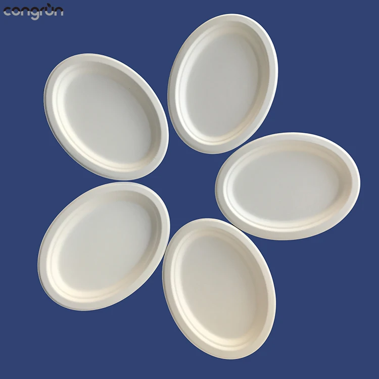 
Disposable plate & cup makers machine make Recycle bagasse Oval plate Ellipse paper Plates 